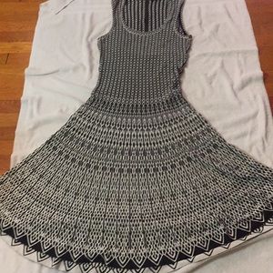 Black and White summer knit midi dress